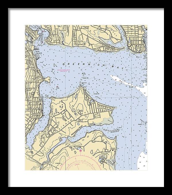 East Greenwich-rhode Island Nautical Chart - Framed Print