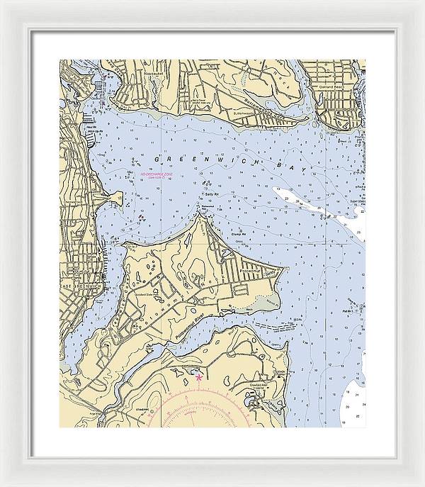 East Greenwich-rhode Island Nautical Chart - Framed Print