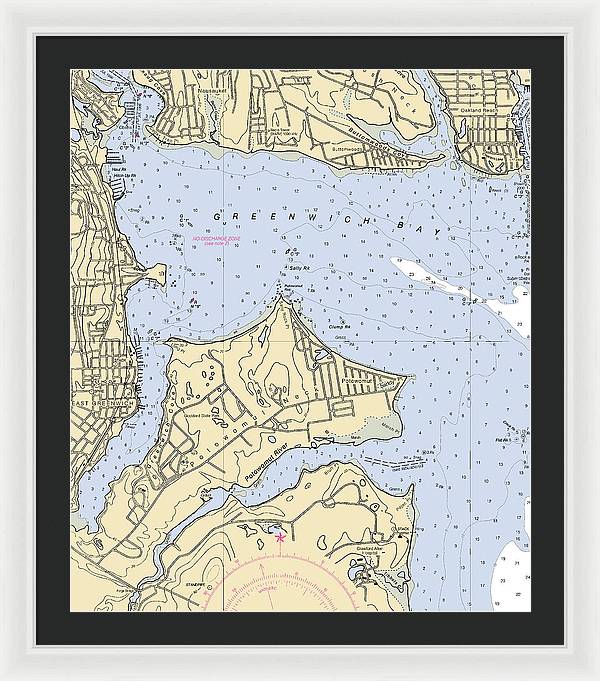 East Greenwich-rhode Island Nautical Chart - Framed Print