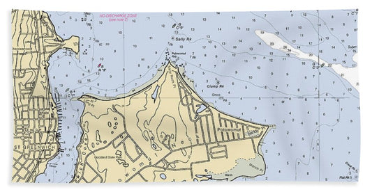 East Greenwich-rhode Island Nautical Chart - Beach Towel