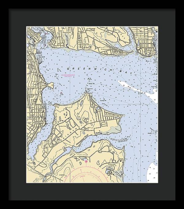 East Greenwich-rhode Island Nautical Chart - Framed Print