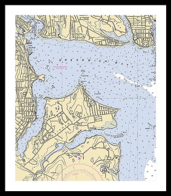 East Greenwich-rhode Island Nautical Chart - Framed Print