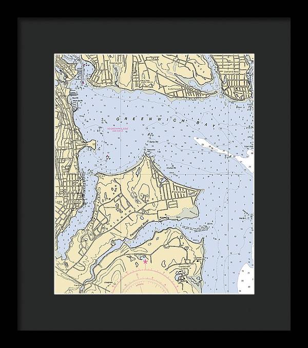 East Greenwich-rhode Island Nautical Chart - Framed Print