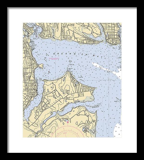 East Greenwich-rhode Island Nautical Chart - Framed Print