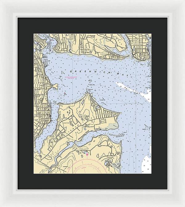 East Greenwich-rhode Island Nautical Chart - Framed Print