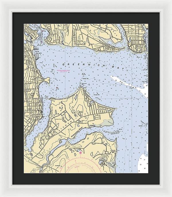 East Greenwich-rhode Island Nautical Chart - Framed Print