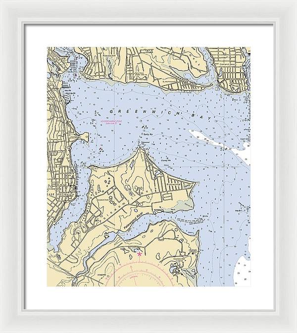 East Greenwich-rhode Island Nautical Chart - Framed Print