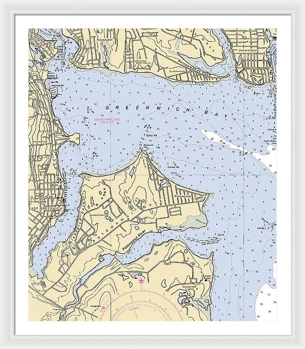 East Greenwich-rhode Island Nautical Chart - Framed Print