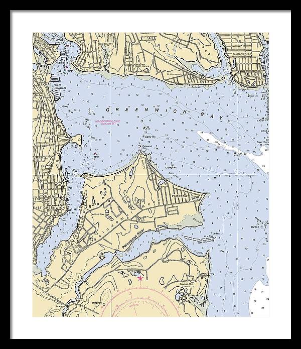 East Greenwich-rhode Island Nautical Chart - Framed Print