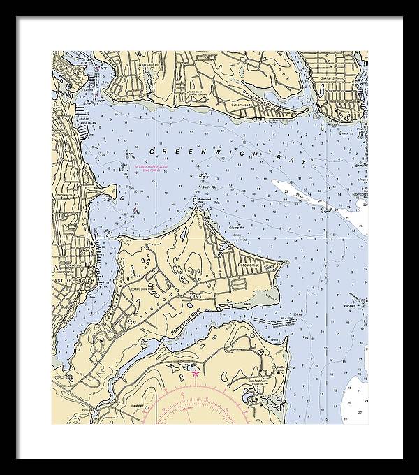 East Greenwich-rhode Island Nautical Chart - Framed Print