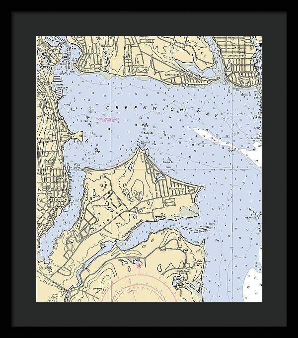 East Greenwich-rhode Island Nautical Chart - Framed Print