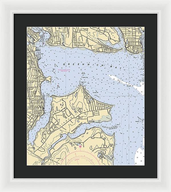 East Greenwich-rhode Island Nautical Chart - Framed Print