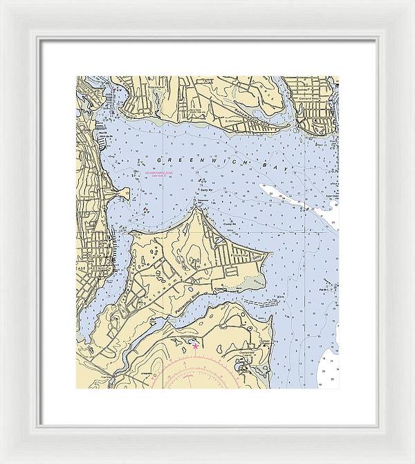 East Greenwich-rhode Island Nautical Chart - Framed Print