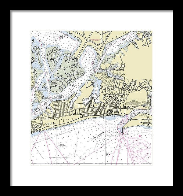 East Rockaway Inlet New York Nautical Chart - Framed Print