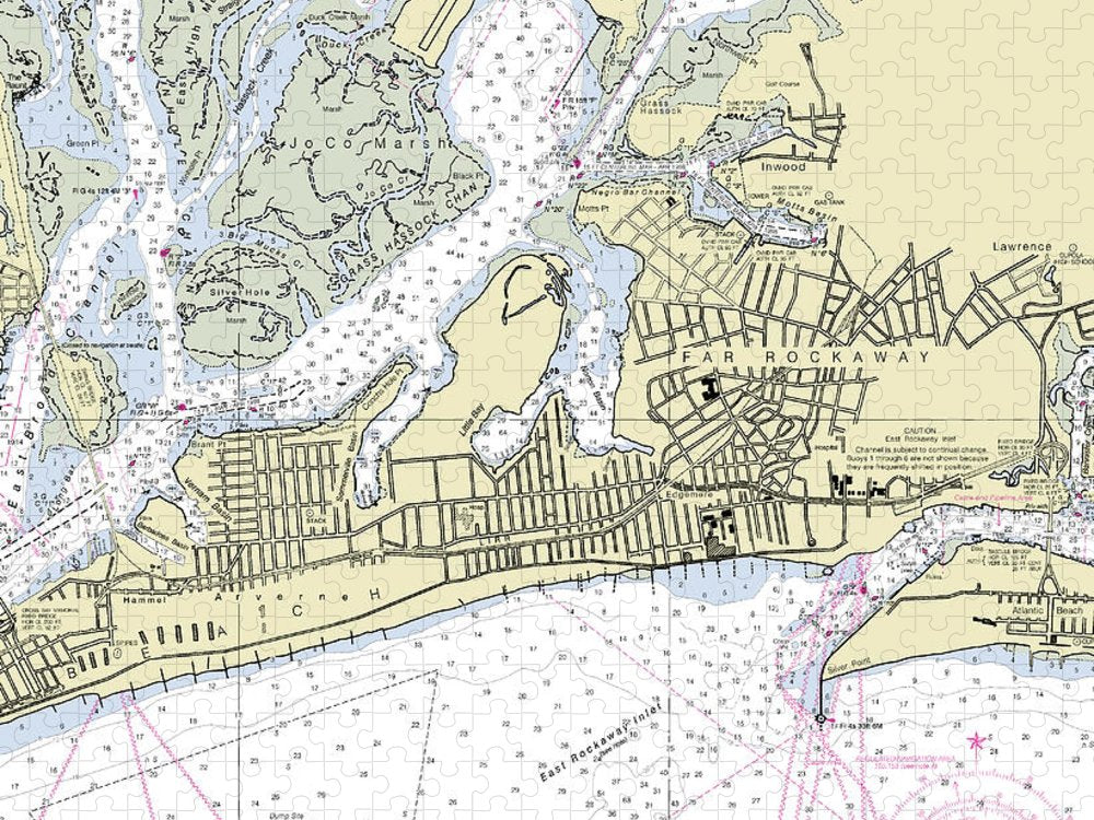 East Rockaway Inlet New York Nautical Chart Puzzle