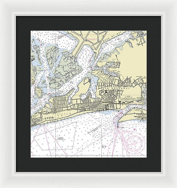East Rockaway Inlet New York Nautical Chart - Framed Print