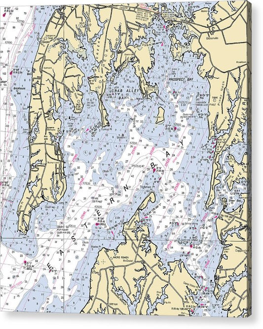 Eastern Bay-Maryland Nautical Chart  Acrylic Print