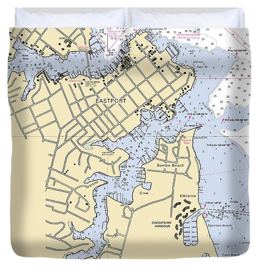 Eastport  Maryland Nautical Chart _V2 Duvet Cover