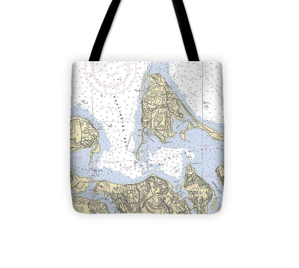 Eatons Neck New York Nautical Chart Tote Bag