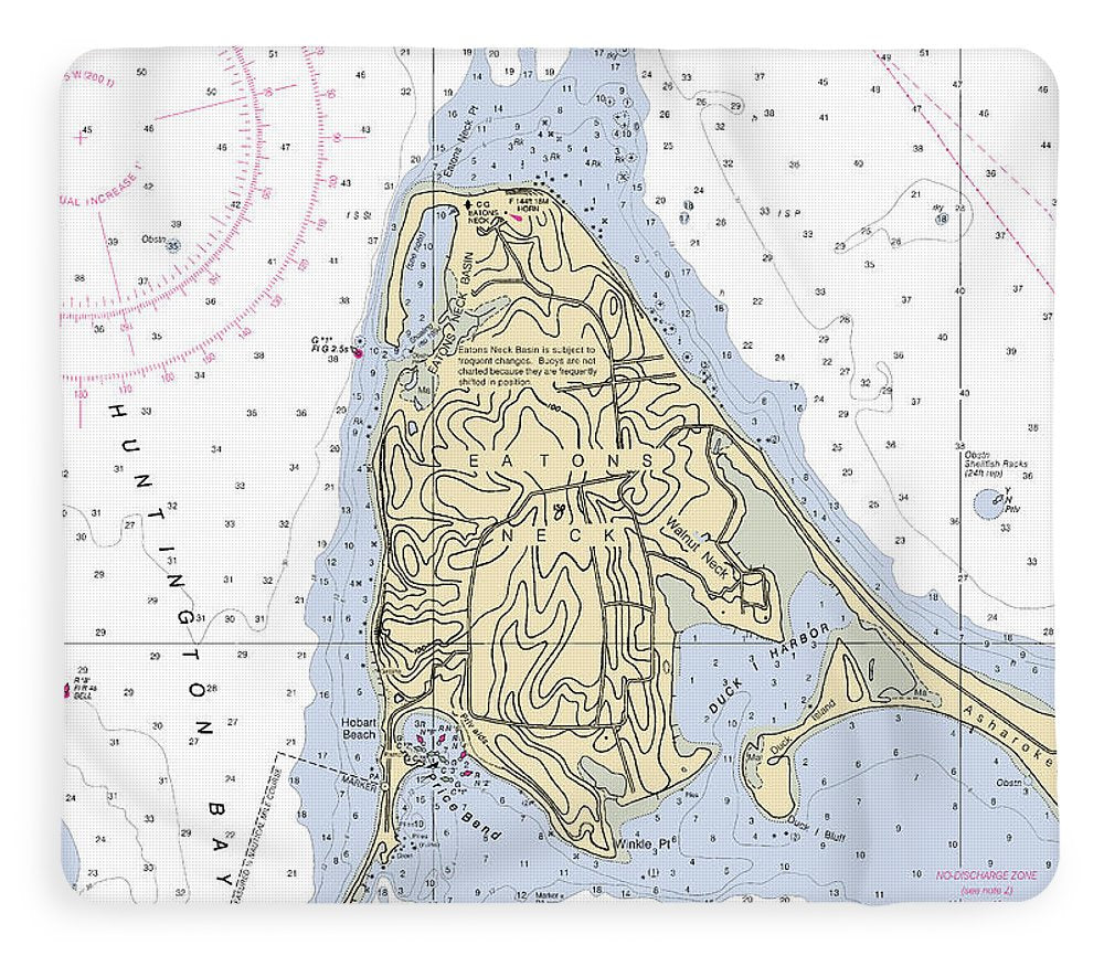 Eatons Neck -new York Nautical Chart _v2 - Blanket