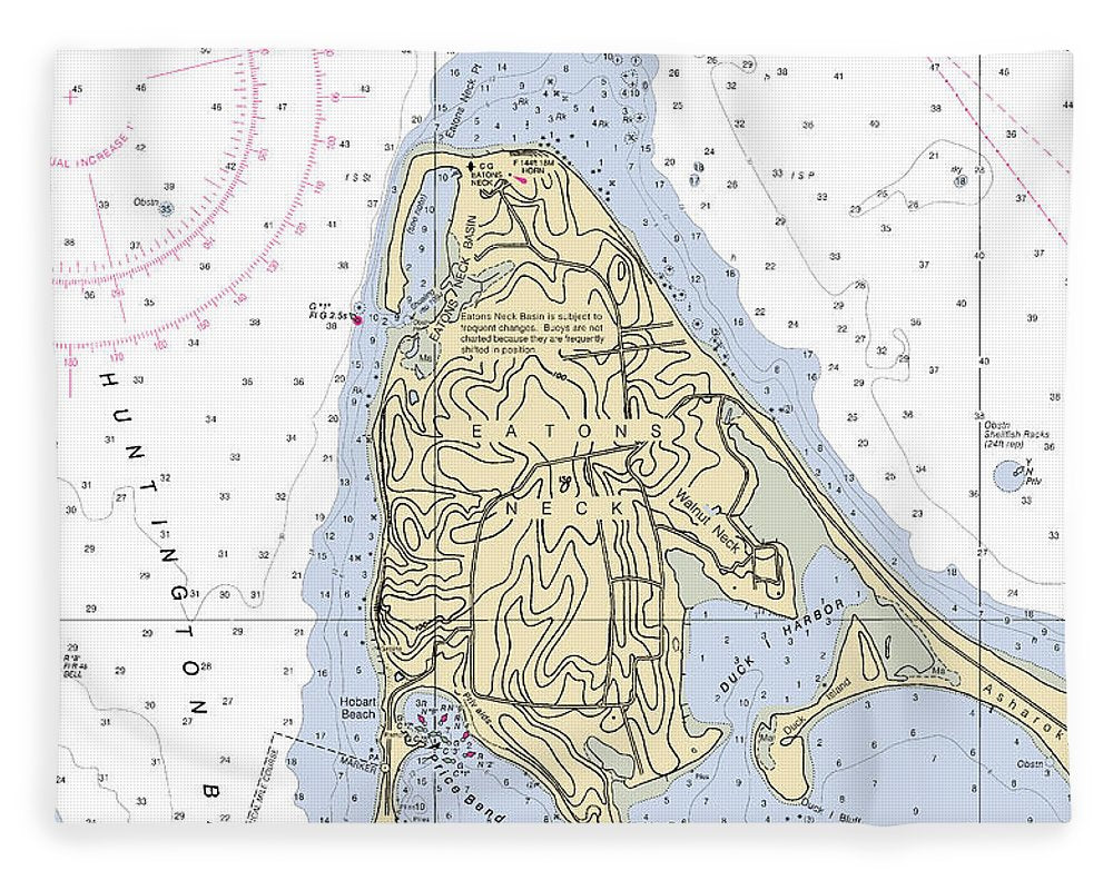 Eatons Neck -new York Nautical Chart _v2 - Blanket