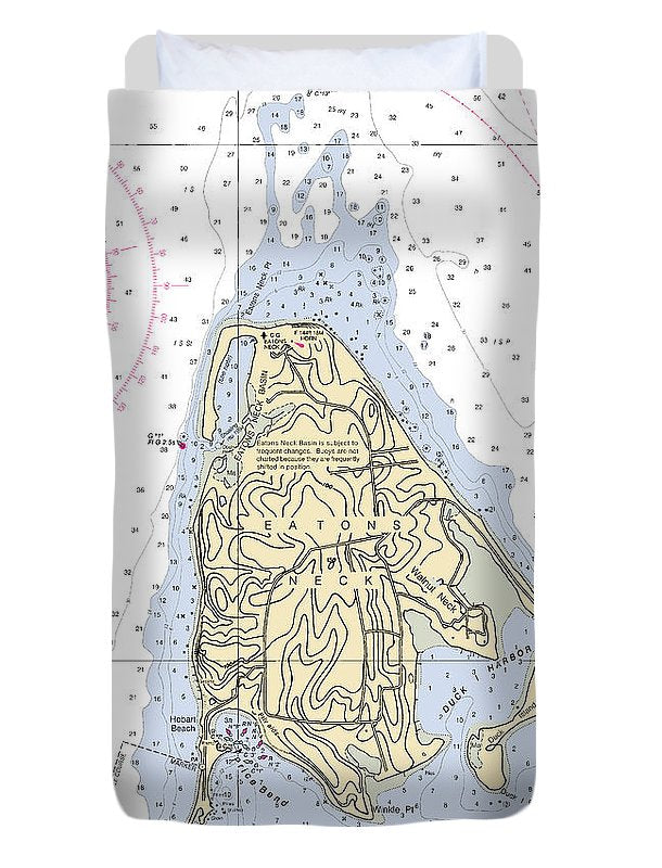 Eatons Neck -new York Nautical Chart _v2 - Duvet Cover