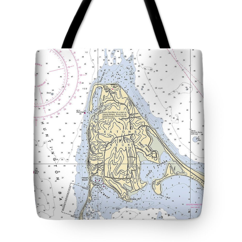 Eatons Neck -new York Nautical Chart _v2 - Tote Bag