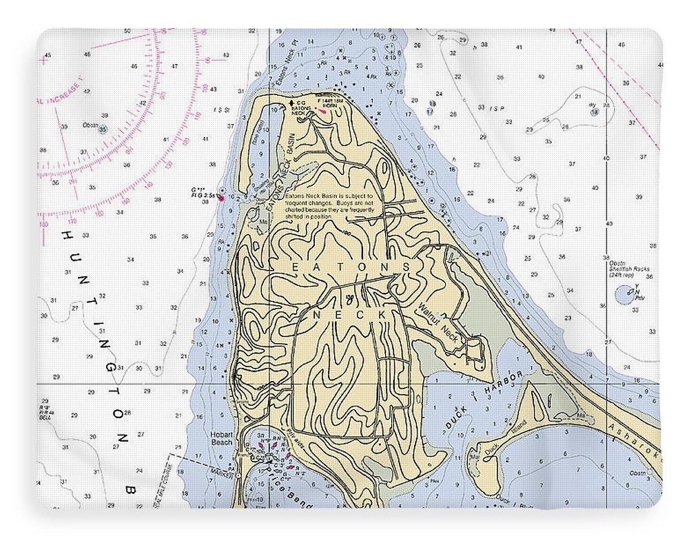 Eatons Neck -new York Nautical Chart _v2 - Blanket