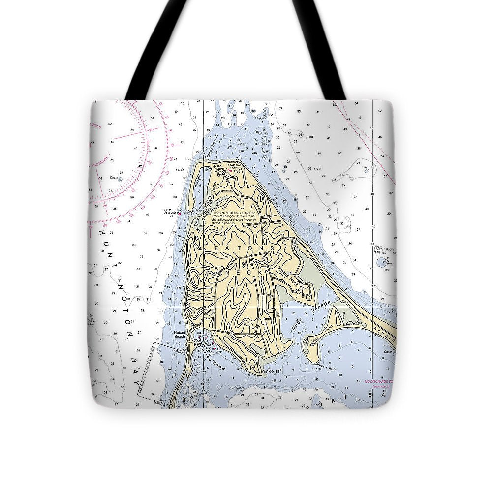 Eatons Neck -new York Nautical Chart _v2 - Tote Bag