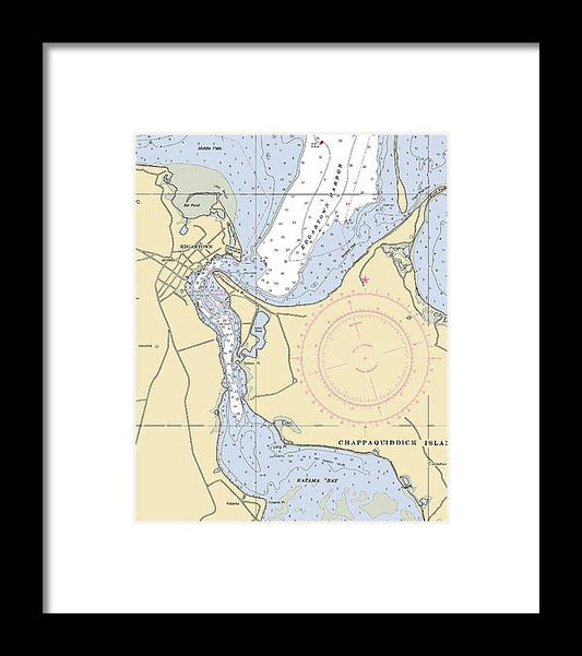 A beuatiful Framed Print of the Edgartown-Massachusetts Nautical Chart by SeaKoast