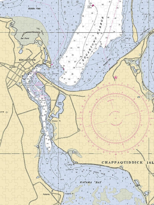 Edgartown Massachusetts Nautical Chart Puzzle