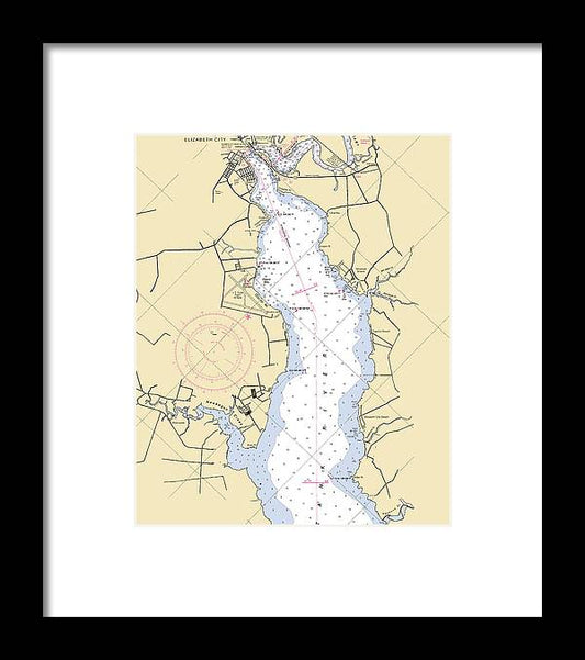 Elizabeth City-north Carolina Nautical Chart - Framed Print