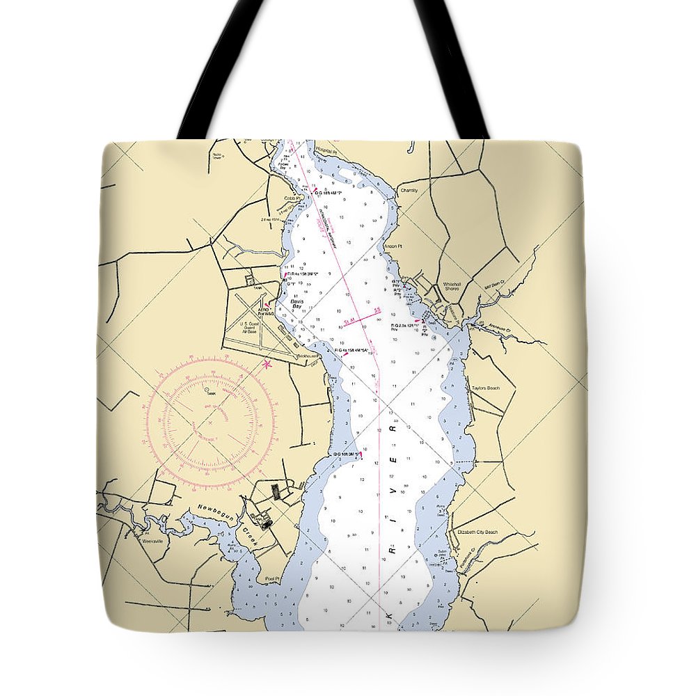 Elizabeth City-north Carolina Nautical Chart - Tote Bag