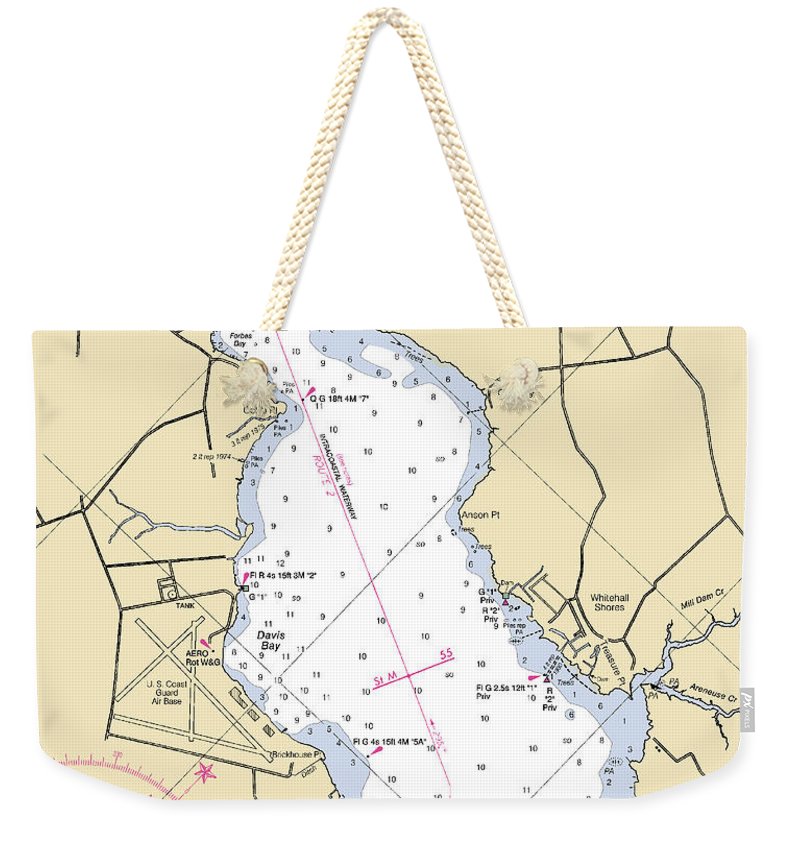 Elizabeth City  -north Carolina Nautical Chart _v2 - Weekender Tote Bag