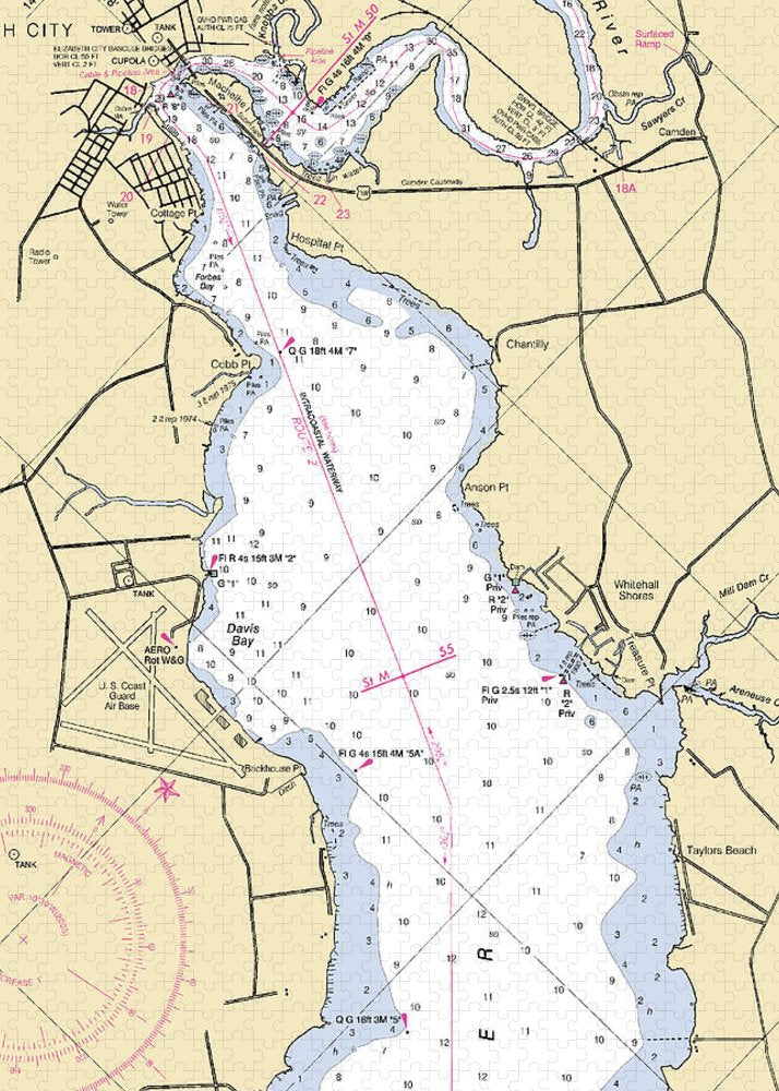 Elizabeth City  -north Carolina Nautical Chart _v2 - Puzzle