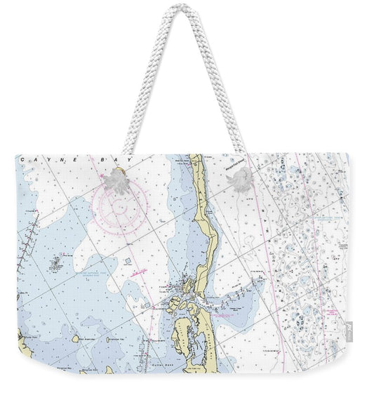 Elliot Key Florida Nautical Chart - Weekender Tote Bag