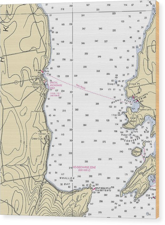 Essex-Lake Champlain  Nautical Chart Wood Print