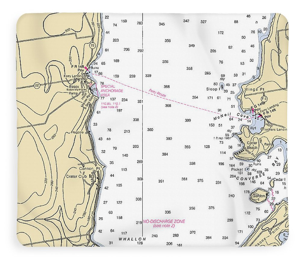 Essex-lake Champlain  Nautical Chart - Blanket