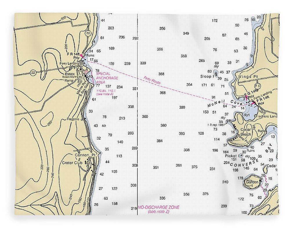 Essex-lake Champlain  Nautical Chart - Blanket