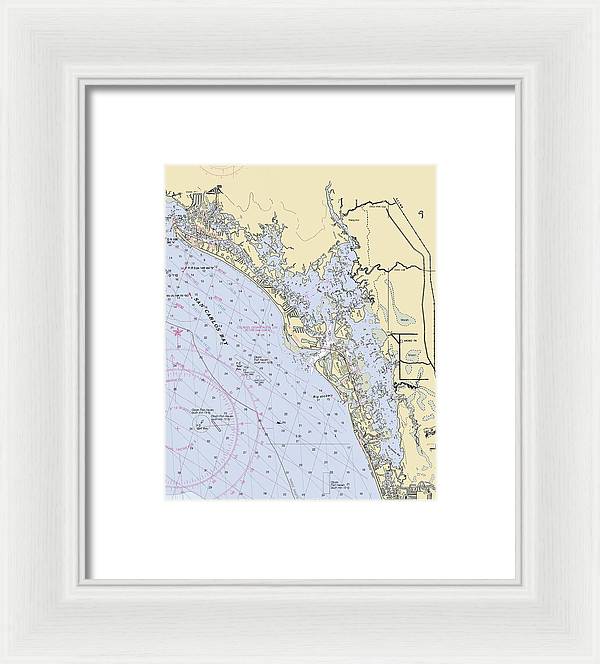 Estero-bay -florida Nautical Chart _v6 - Framed Print