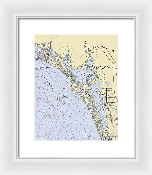 Estero-bay -florida Nautical Chart _v6 - Framed Print