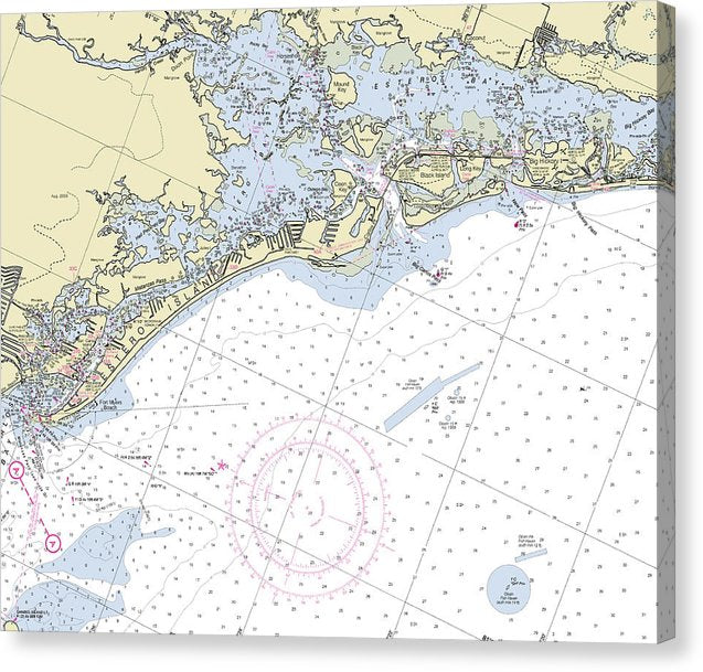 Estero Florida Nautical Chart Canvas Print
