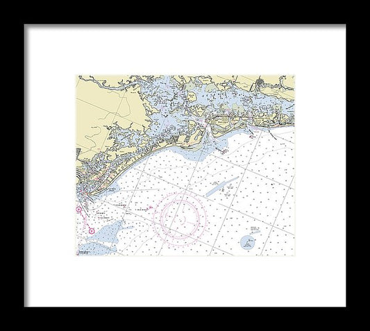 Estero Florida Nautical Chart - Framed Print