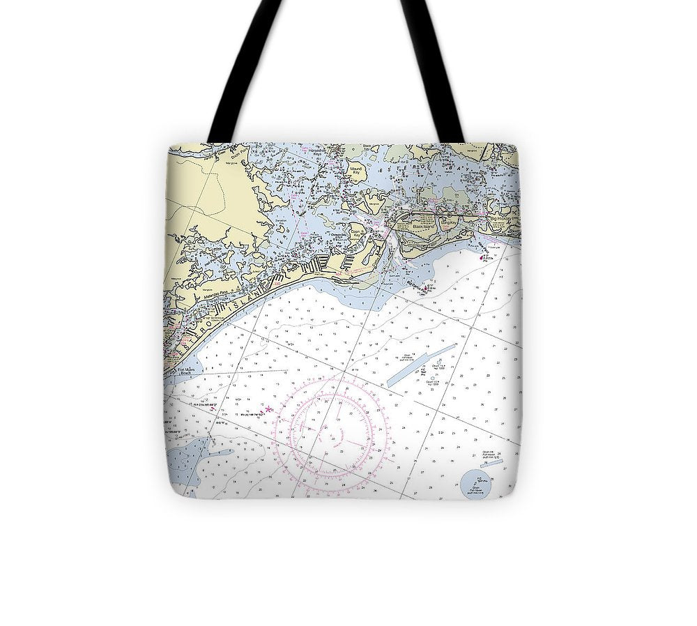 Estero Florida Nautical Chart Tote Bag