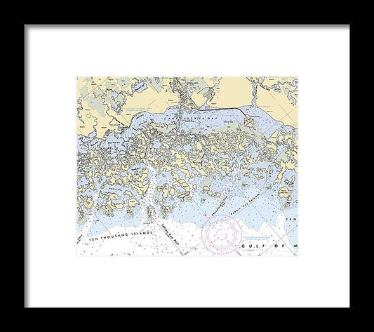 A beuatiful Framed Print of the Evergaldes-City -Florida Nautical Chart _V6 by SeaKoast