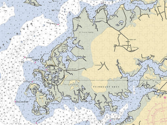 Fairmount Neck Maryland Nautical Chart Puzzle