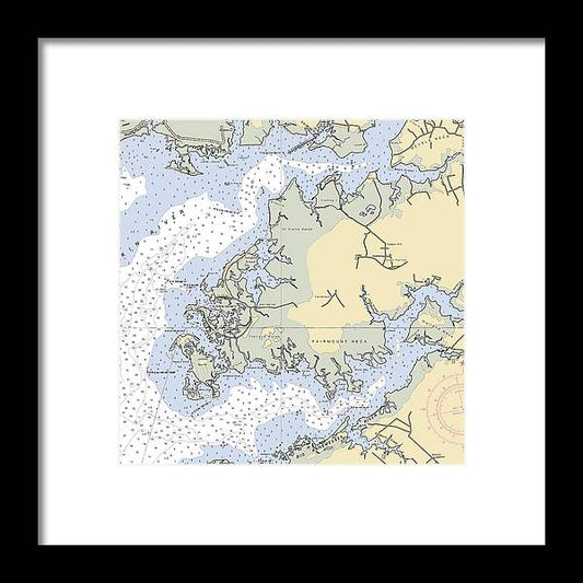 A beuatiful Framed Print of the Fairmount Neck-Maryland Nautical Chart by SeaKoast