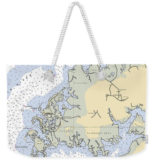 Fairmount Neck-maryland Nautical Chart - Weekender Tote Bag
