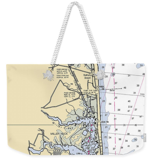 Fenwick Island-delaware Nautical Chart - Weekender Tote Bag