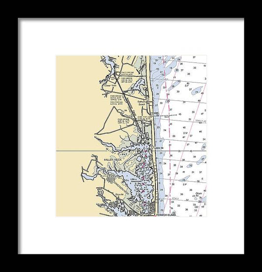 A beuatiful Framed Print of the Fenwick Island-Delaware Nautical Chart by SeaKoast